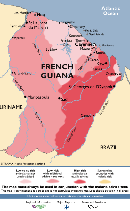 French GuianaMalaria Map