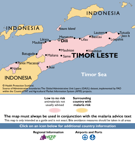 Timor-LesteMalaria Map